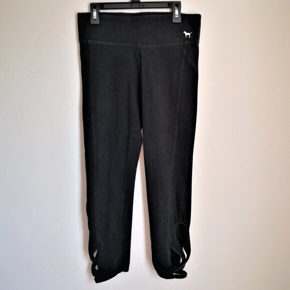 PINK Victoria's Secret Black Pants With Braid Detail Size Small - Picture 1 of 3